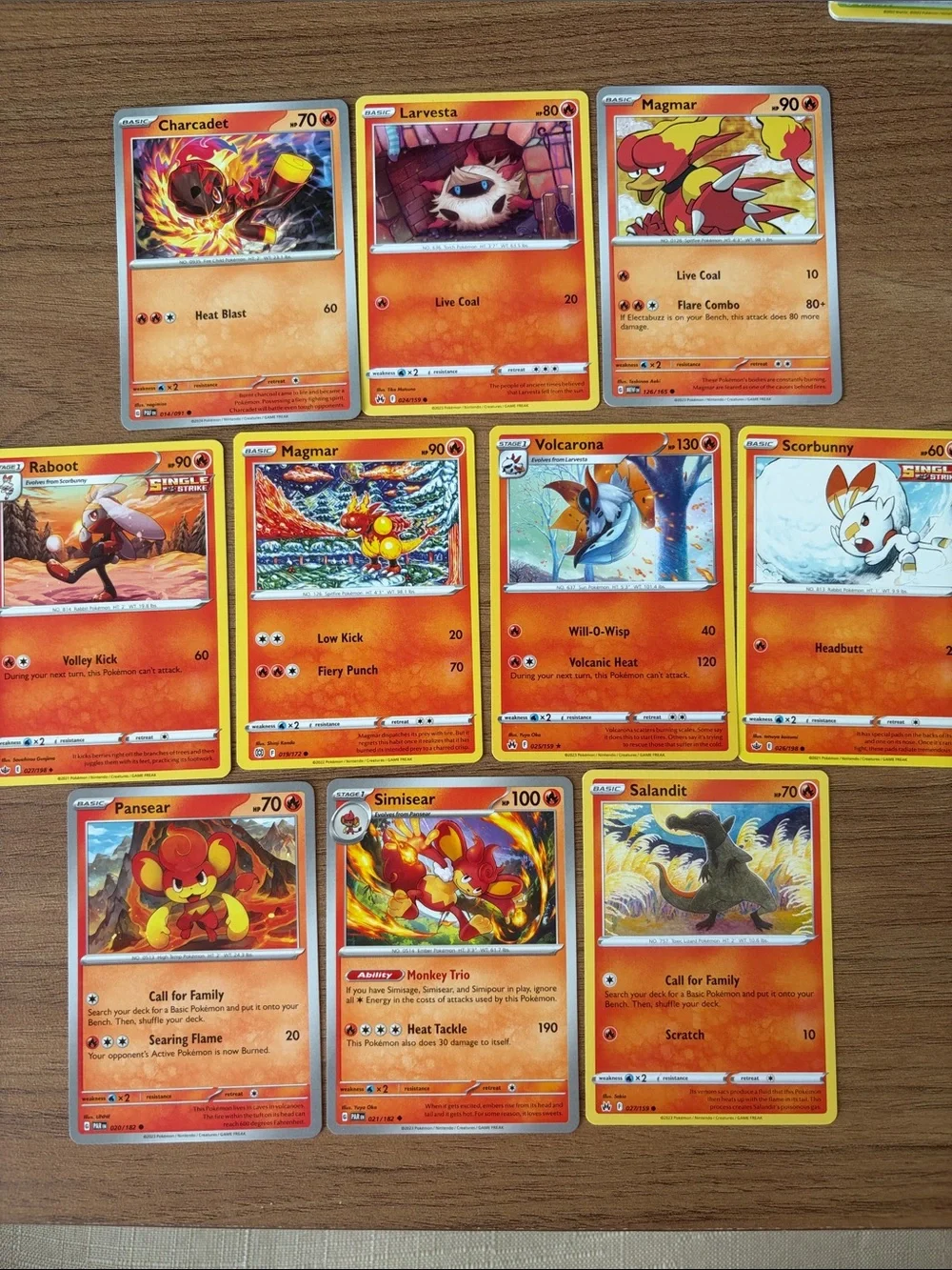 🔥 Fire Pokémon Card Lot | Scorbunny Magmar Volcarona Charcadet ✨5/$25✨